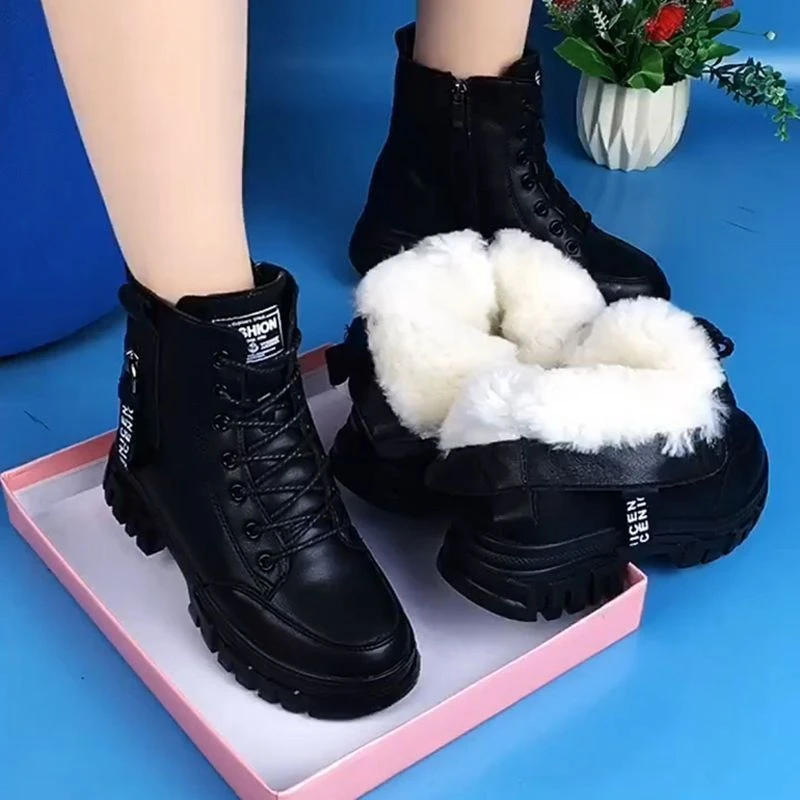 百搭冬款雪地靴女加绒加厚皮毛一体冬季棉靴防滑女士棉鞋子时尚休