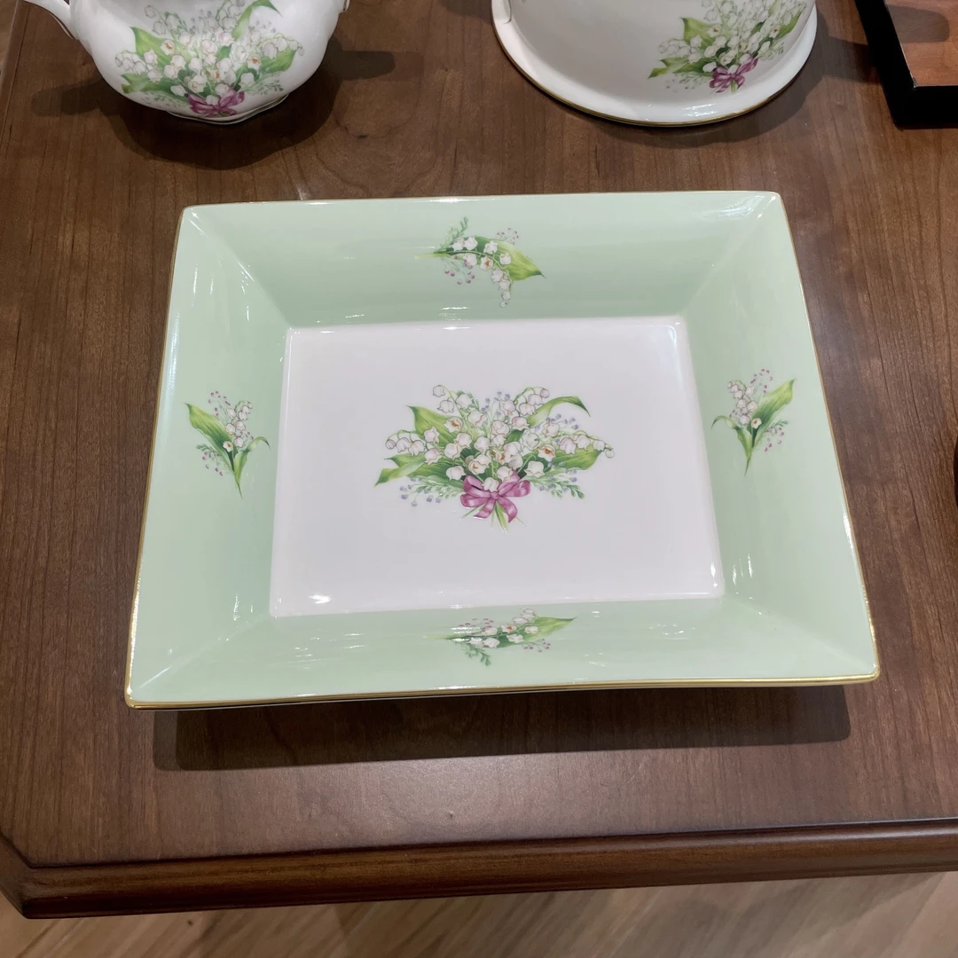 遇见查里 铃兰小清新骨瓷方盘