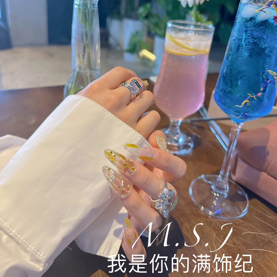 满饰纪|M654「芝士」轻奢钻饰网红穿戴甲手工美甲纯欲甲片冰透纯欲