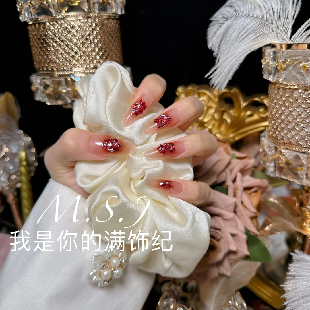 满饰纪|M987「红酒杯」轻奢钻饰超闪穿戴甲手工穿戴甲堆堆钻