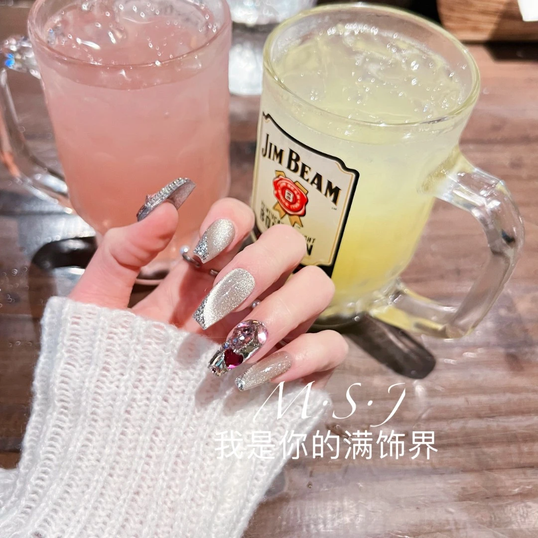 满饰界|M340「指上谈冰」原创轻奢钻饰网红款穿戴甲纯手工镶钻