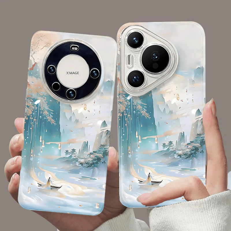 奥菲顿仙气山间小舟适用iphone15苹果14手机壳华为vivo小米oppo套