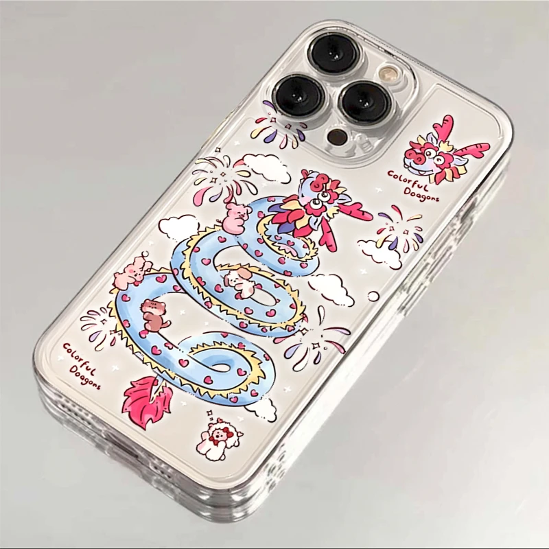 水彩烟花冲天腾龙iphone15/13苹果14pro手机壳华为vivo小米oppo套