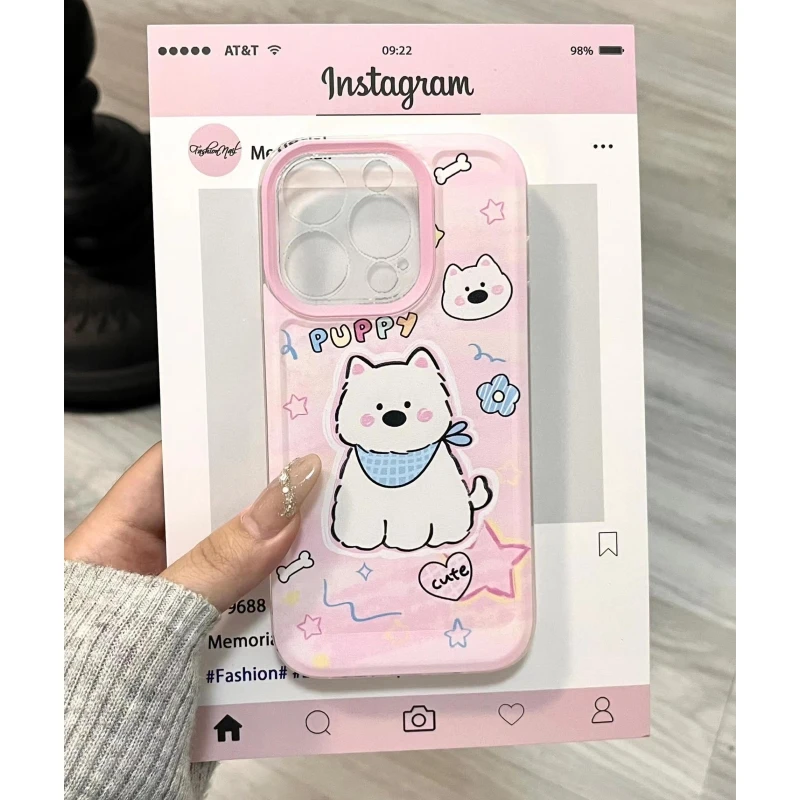 奥菲顿蓝围巾西高地适用iphone15苹果14手机壳华为vivo小米oppo套