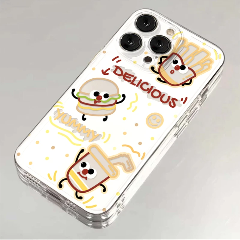 趣味汉堡小人适用iphone15/13/14苹果12手机壳华为vivo小米oppo套