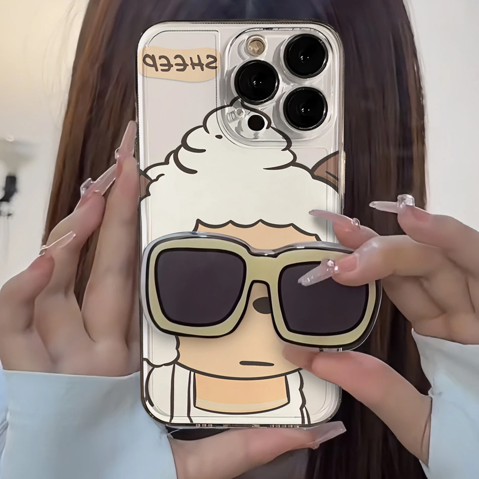 JIANGZI懒羊羊墨镜支架iphone15/13苹果14手机壳华为vivo小米oppo