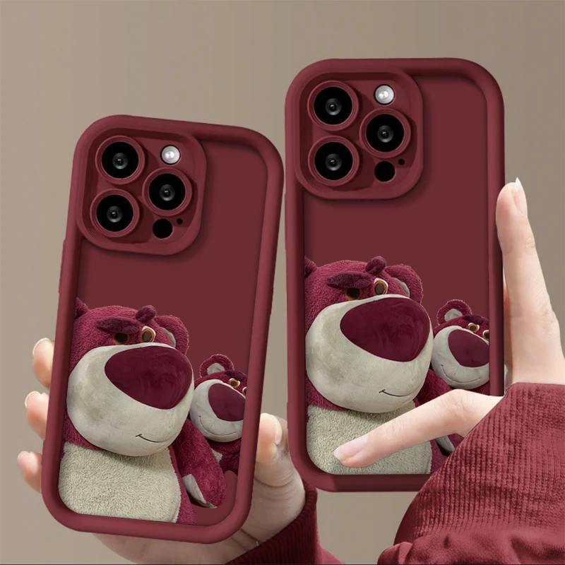 可爱卡通草莓熊适用iphone15/13/14苹果手机壳华为vivo小米oppo套