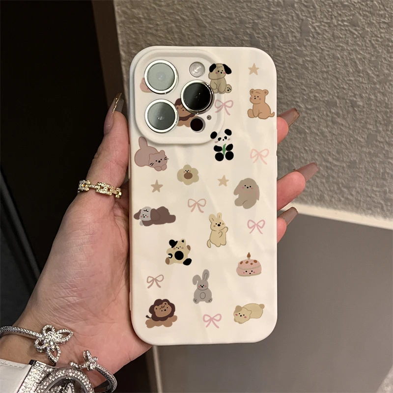 SMBLCE蝴蝶结小动物适用iPhone15/14promax手机壳11苹果13/12套xr