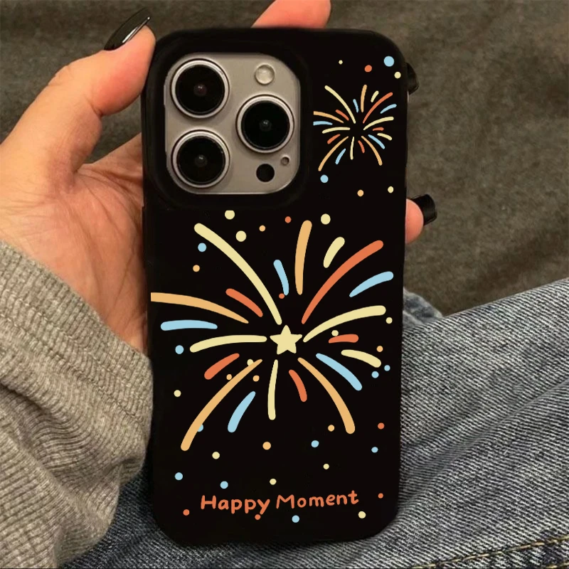 奥菲顿彩色波点烟花适用iPhone16/15promax苹果果冻手机壳14/13套