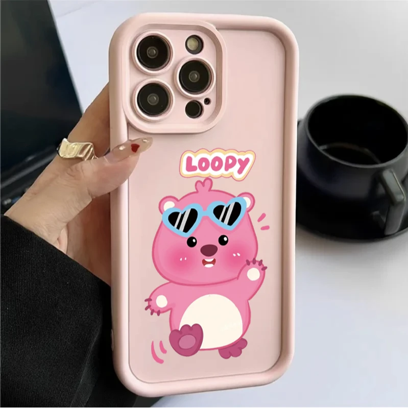 卡通爱心眼镜海狸适用iphone15/13苹果14手机壳华为viv小米oppo套