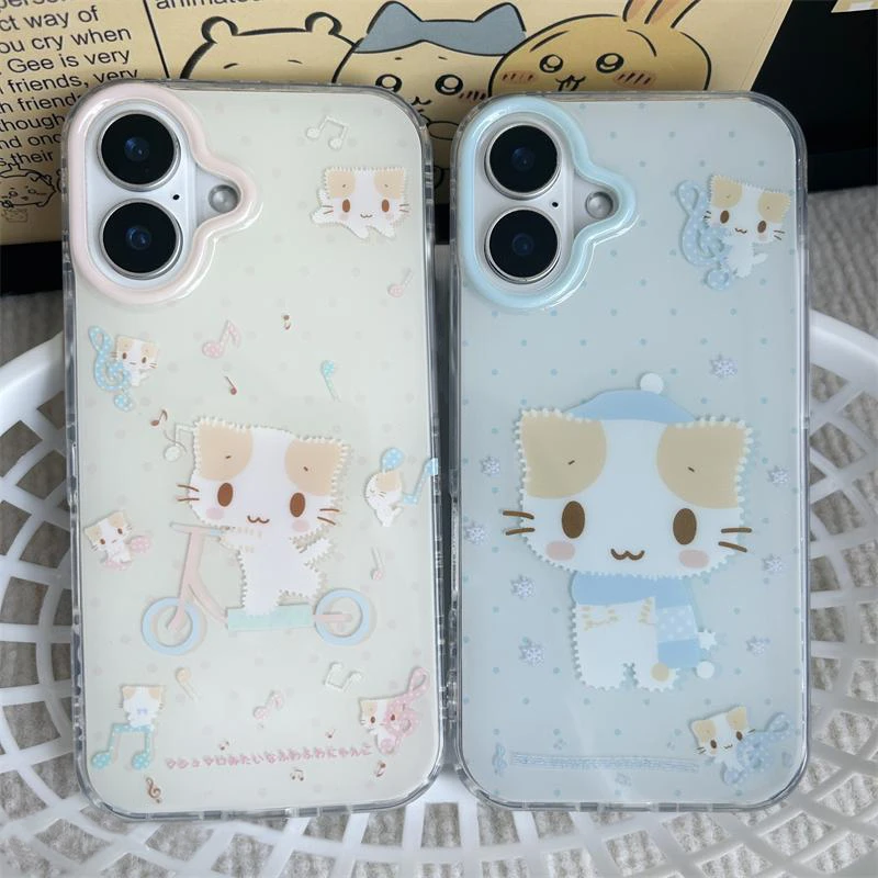SMBLCE音符骑车猫咪适用iPhone16/15pro高透14手机13软壳苹果12套