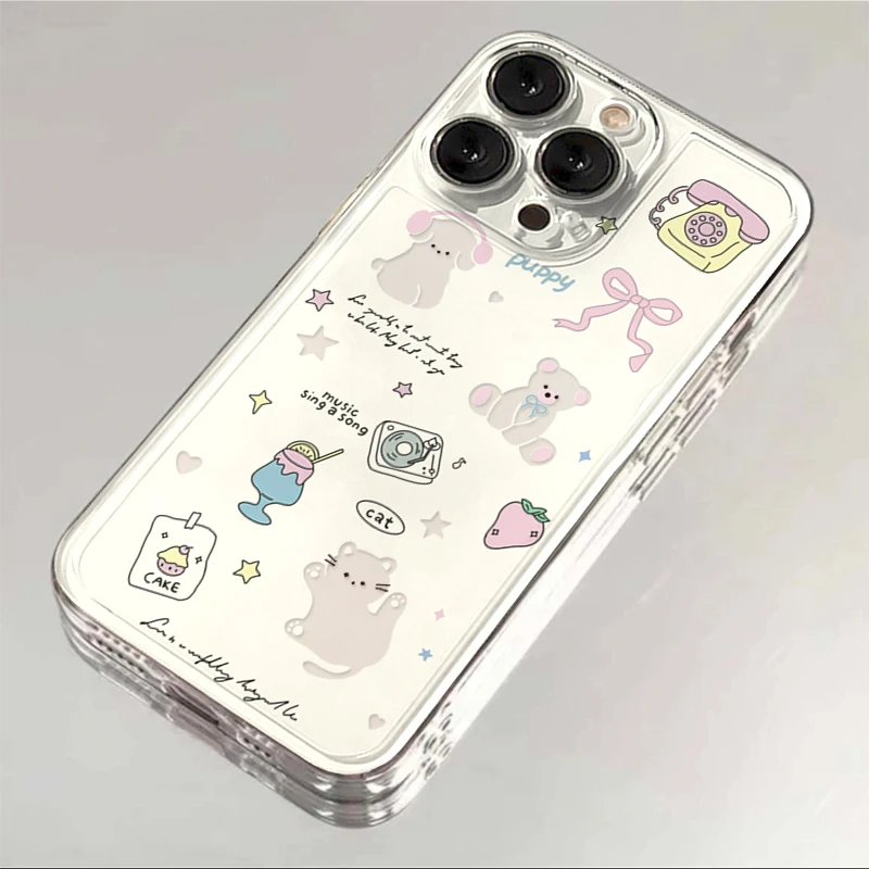 奥菲顿镂空小熊猫咪适用iphone15/14/13手机壳华为vivo小米oppo套