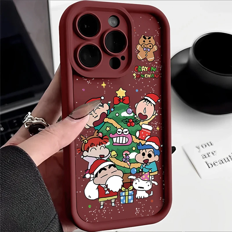 卡通小新圣诞适用iphone15苹果14手机壳13华为vivo小米oppo软套