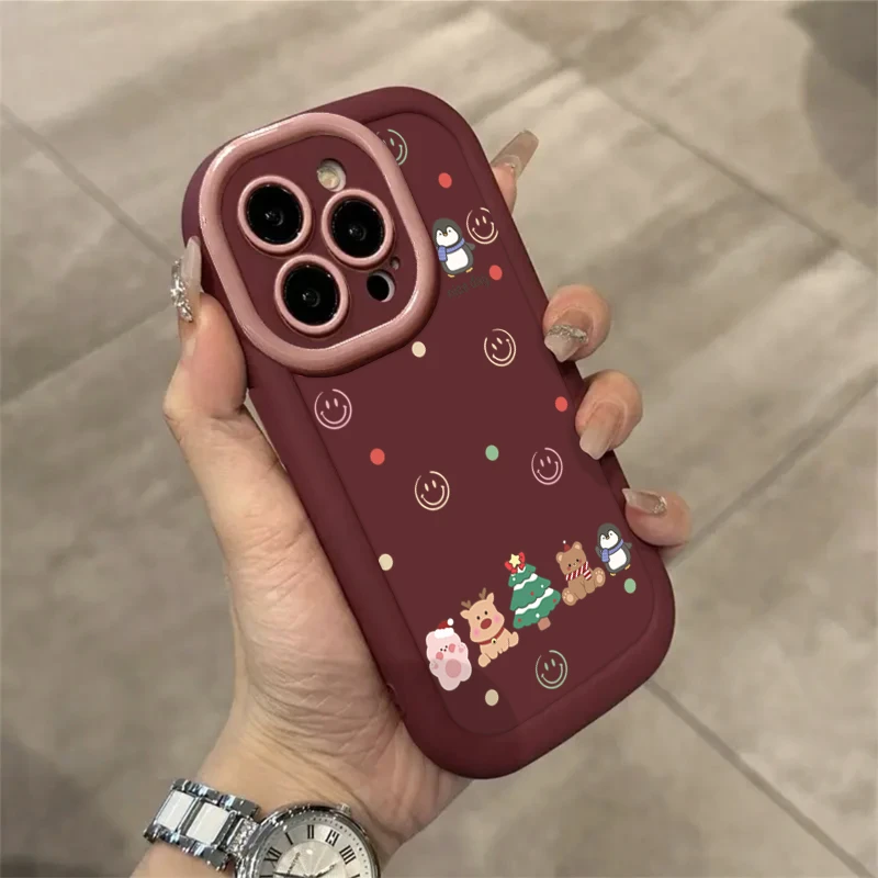 仙朵企鹅圣诞树适用iPhone15/14promax手机壳11苹果13/12软套xr