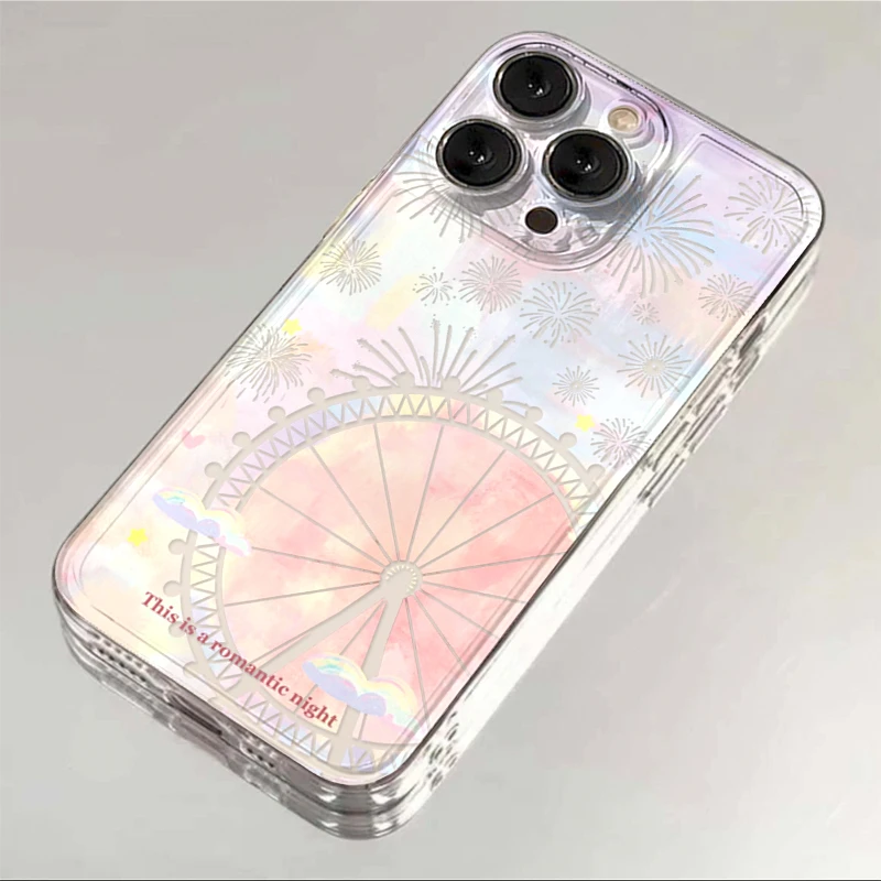 DINGLIN烟花摩天轮iphone15/13苹果14手机壳华为vivo小米oppo软套