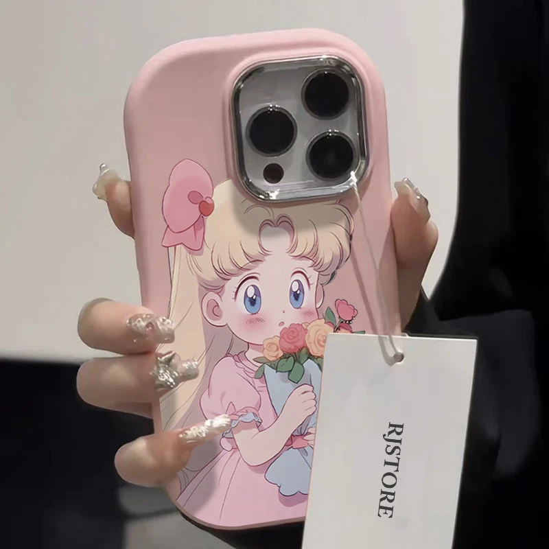 可爱捧花美少女适用iPhone15/14promax手机壳苹果13/12/11软套xr