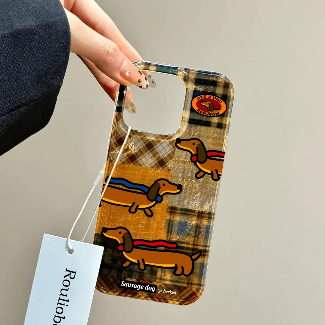 奥菲顿复古腊肠狗适用iPhone16/15promax冰川手机壳14苹果13/12套