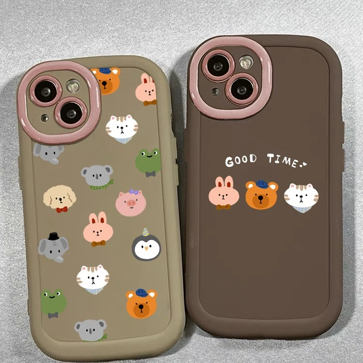 ins可爱动物头像适用iPhone15/14promax手机壳苹果13/12/11软xr套