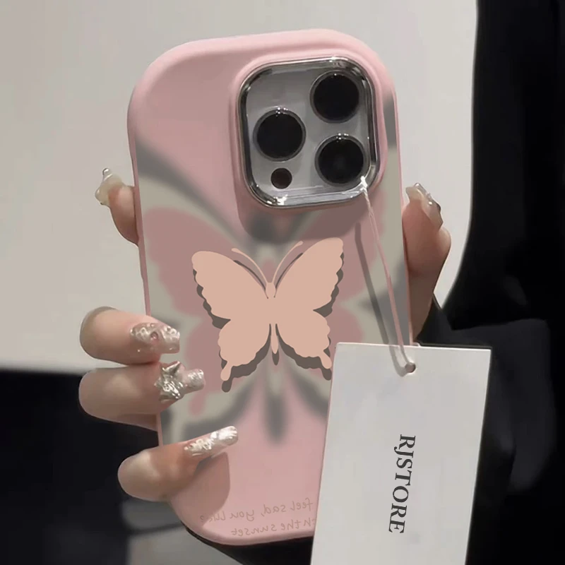 仙朵渐变粉蝴蝶适用苹果华为vivo小米oppo手机壳iphone15/14/13