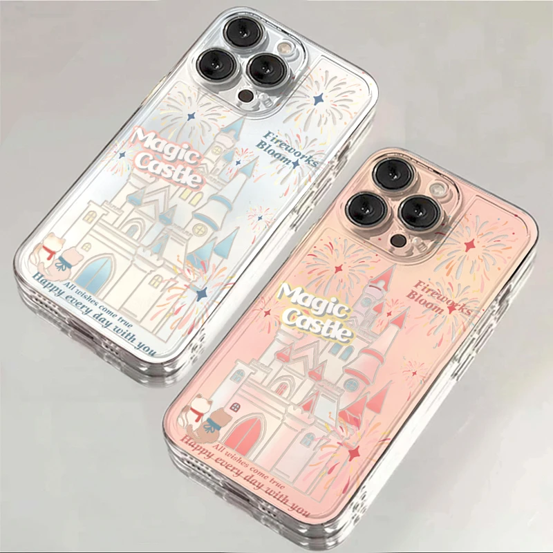 ins魔法烟花城堡iphone15/13苹果14手机壳华为vivo小米oppo软12套