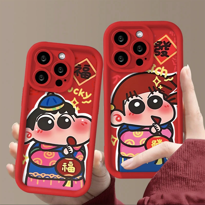 仙朵新年灯笼小新适用iphone15/13苹果14手机壳华为viv小米oppo
