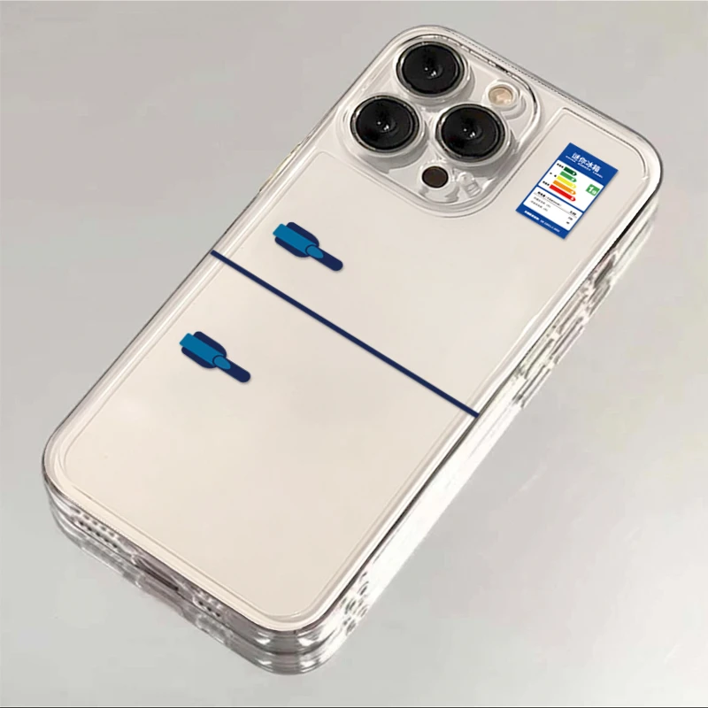 简约创意冰箱适用iphone15/13苹果14手机壳华为viv小米oppo软xr套