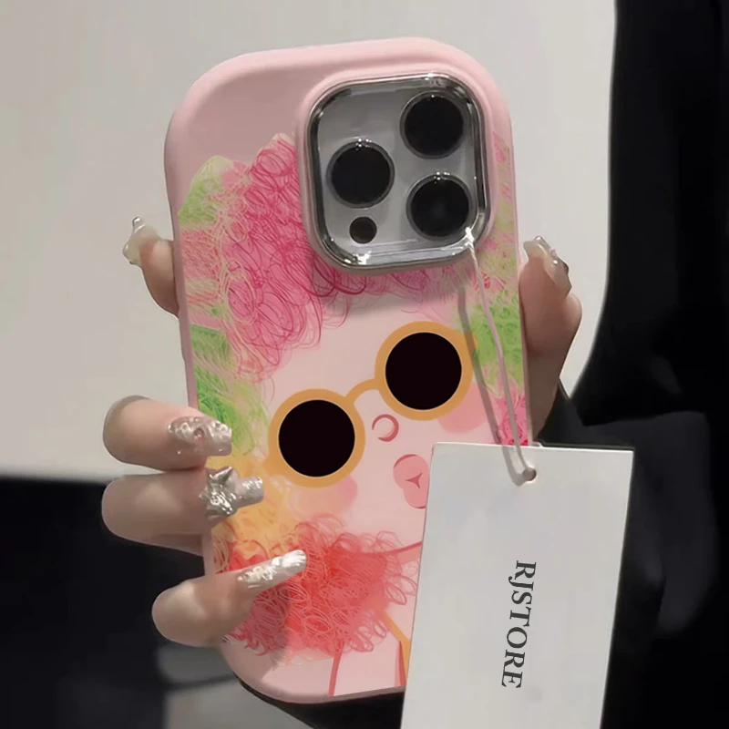 SMBLCE爆炸头女孩适用iPhone15/14promax手机壳苹果13/12/11套xr