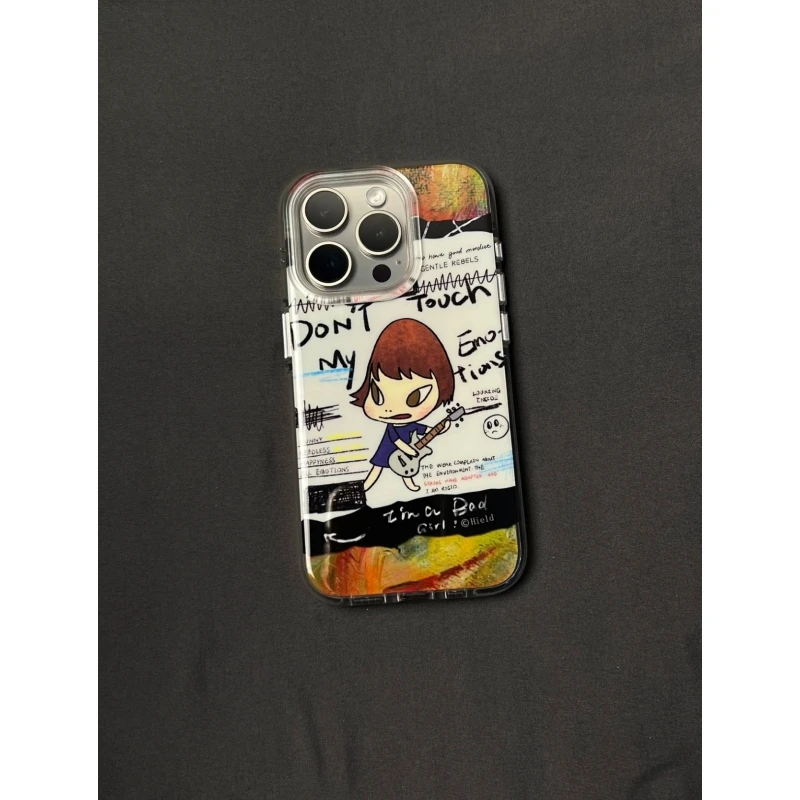 奥菲顿吉他手奈良美智适用iPhone16/15pro高透14手机软壳苹果12套