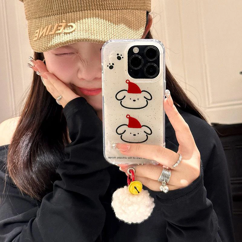 奥菲顿戴帽线条狗狗适用iPhone16/15promax高透手机壳苹果13/12套