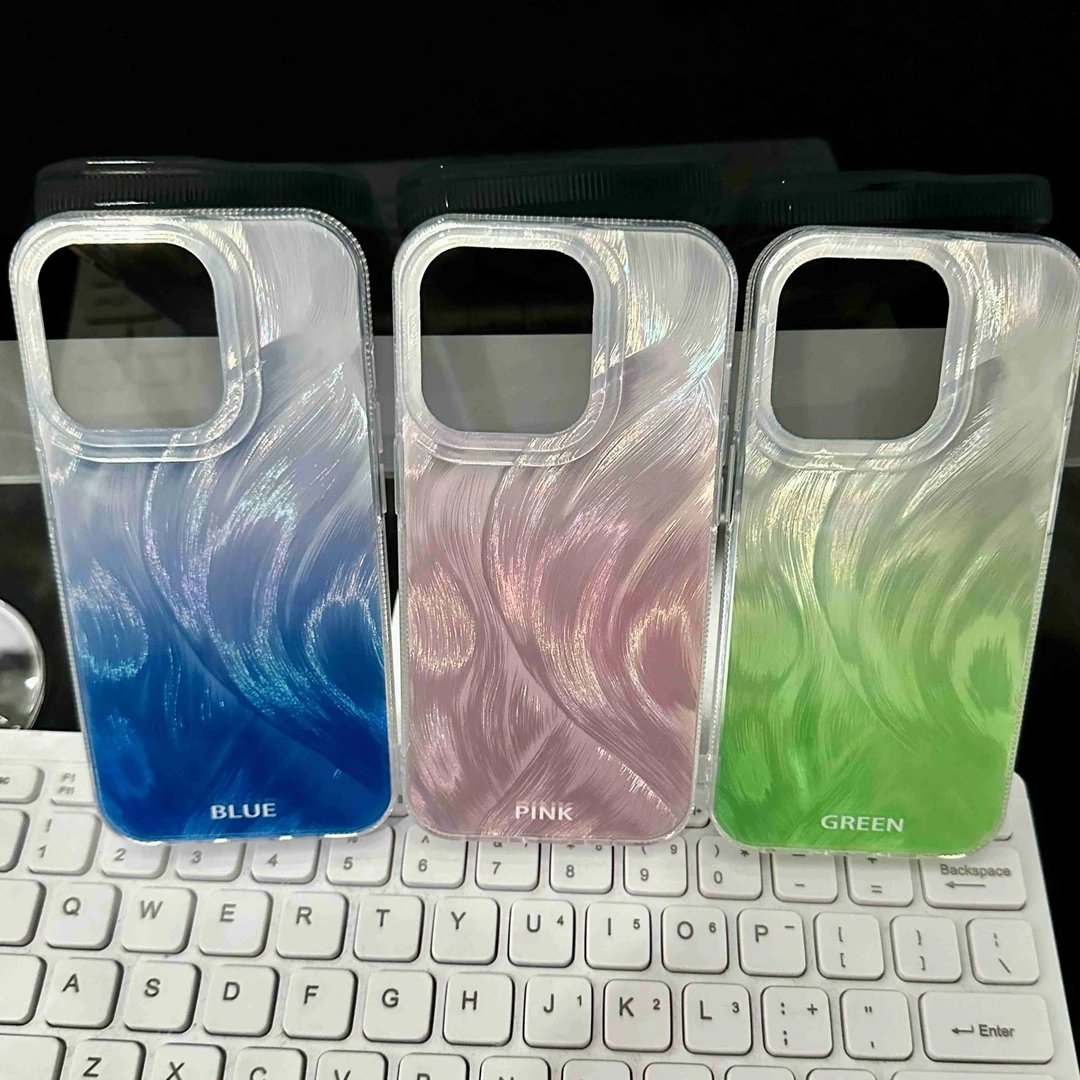 ins简约渐变晕染iPhone15/14promax羽纱手机壳11苹果13pro/12套xr