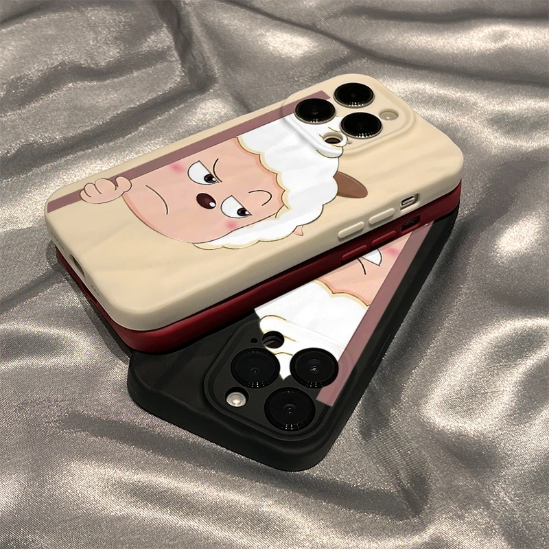 搞怪懒羊羊适用iPhone15/14promax褶皱手机壳苹果13/12/11软套女