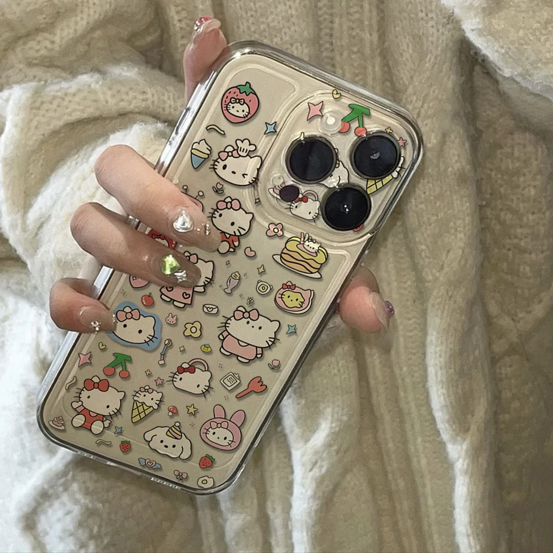 卡通趣味KT猫苹果华为vivo小米oppo手机壳iphone15/13/14软xs套xr