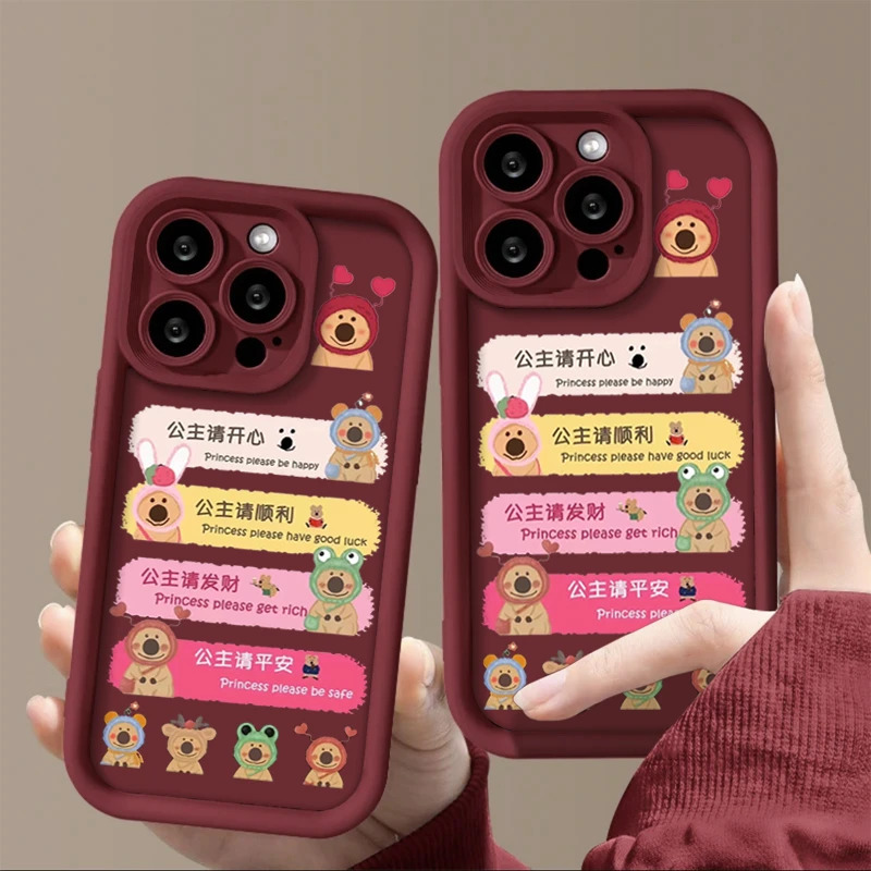 SMBLCE柿子椒熊公主适用iphone15/13苹果14手机壳华为viv小米oppo