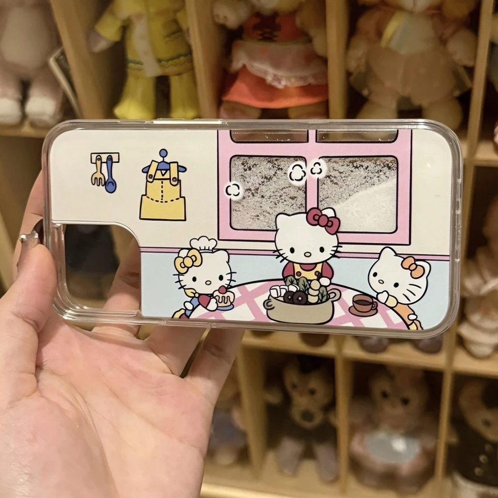 仙朵冬日流沙火锅凯蒂适用iPhone15/14promax手机壳11苹果13/12