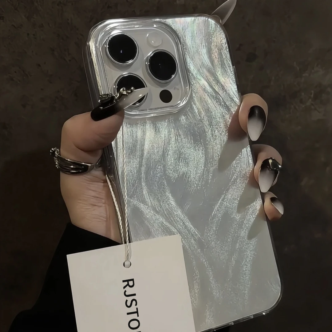 JIANGZI简约高级羽纱纹iPhone15/14promax手机壳苹果13全包12套11