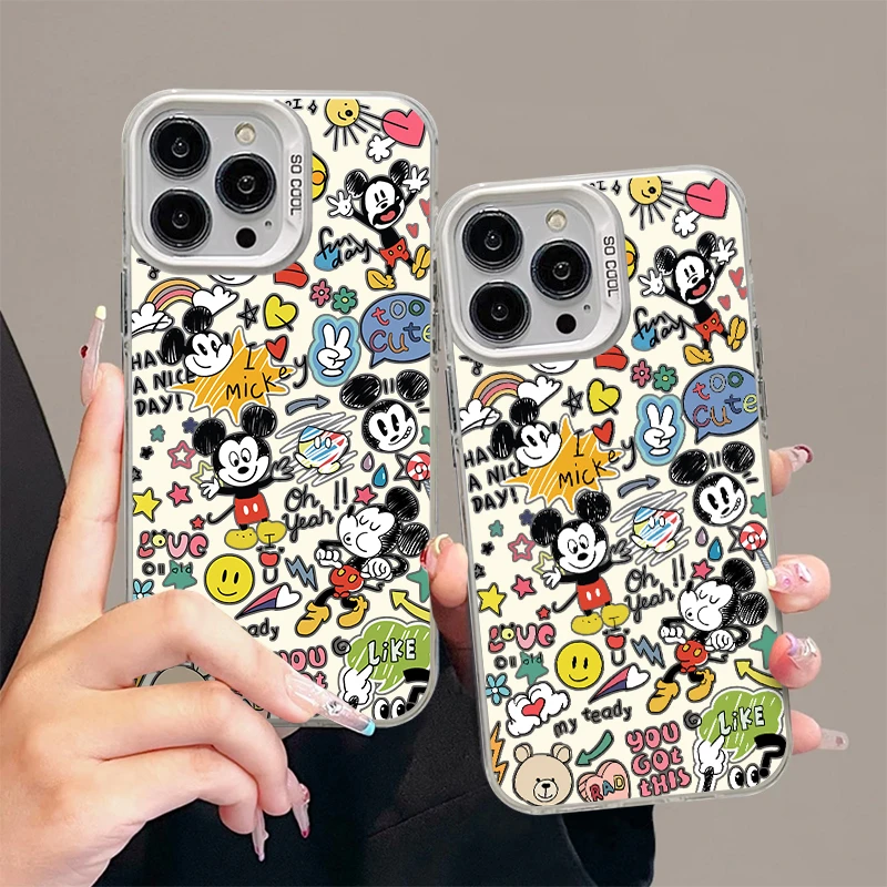 满屏涂鸦米奇适用iphone15pro/14pro/13手机壳华为vivo小米oppo套