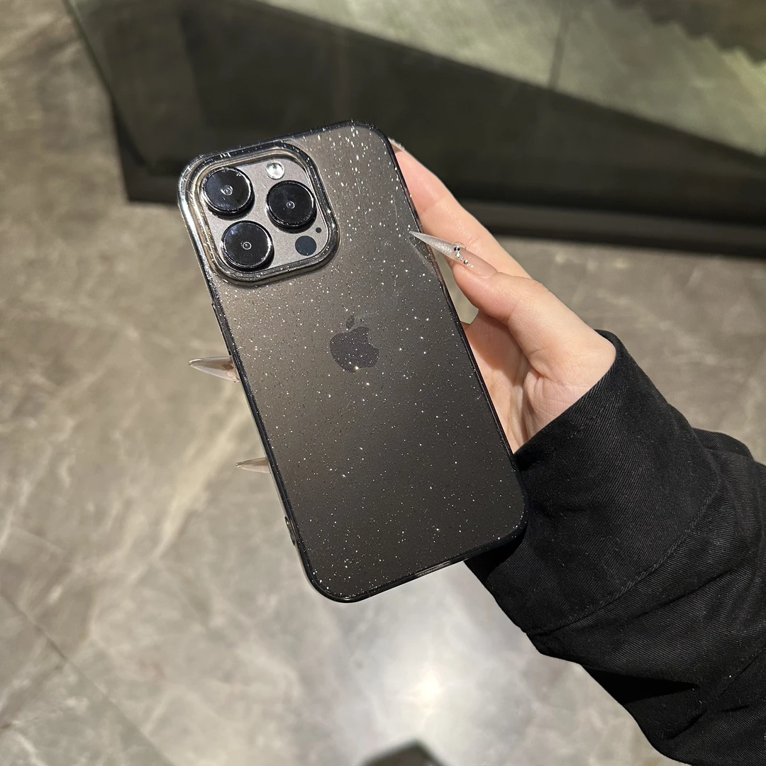 奥菲顿ins轻奢高级细闪适用iPhone16/15pro透明苹果手机壳14/13套