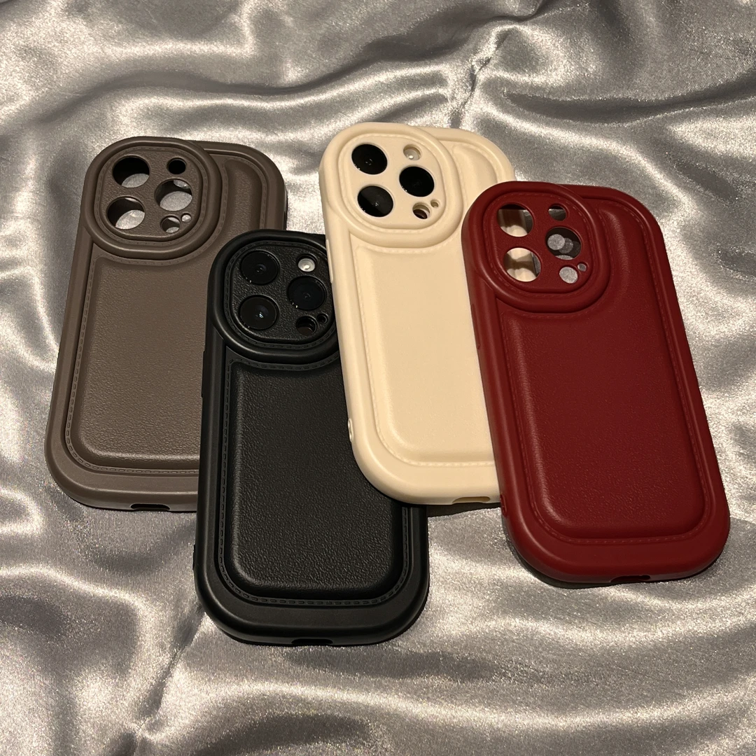 奥菲顿秋冬肤感皮纹适用iPhone15/14promax手机壳11苹果13/12软套