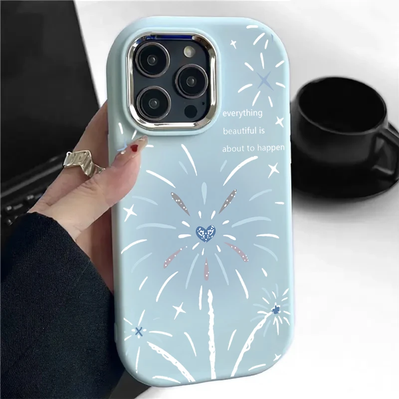 ins蓝晕烟花圣诞树苹果华为vivo小米oppo手机壳iphone15/14pro/13