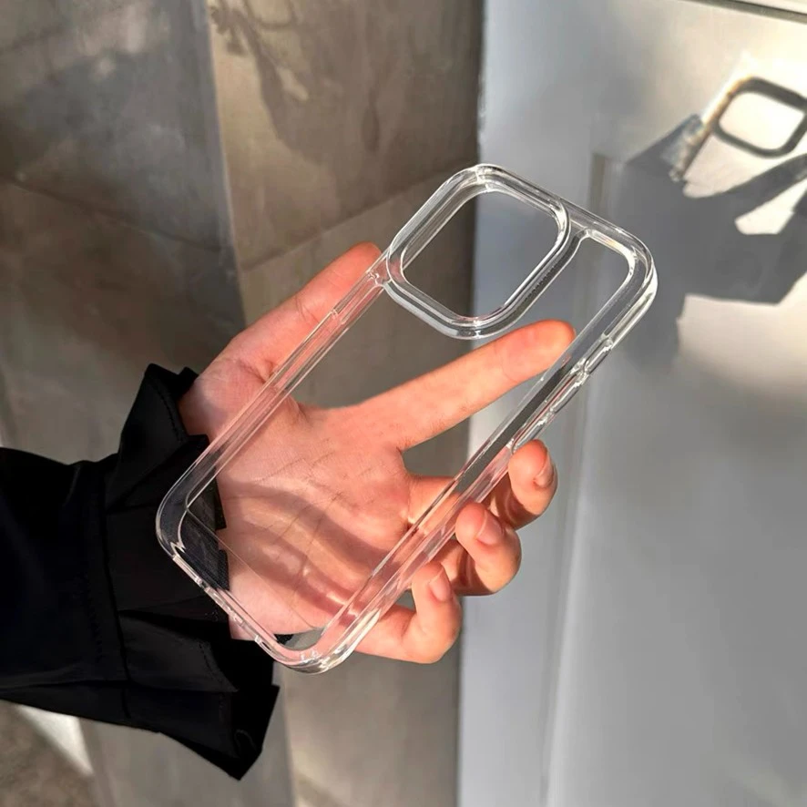 ins简约高级大孔透明iPhone15/14promax手机壳苹果13/12/11软套xr