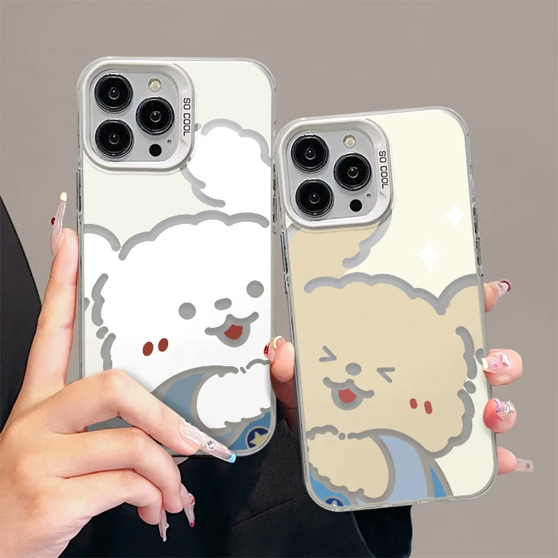 可爱贴贴小狗适用iphone15/13苹果14pro手机壳华为vivo小米oppo套