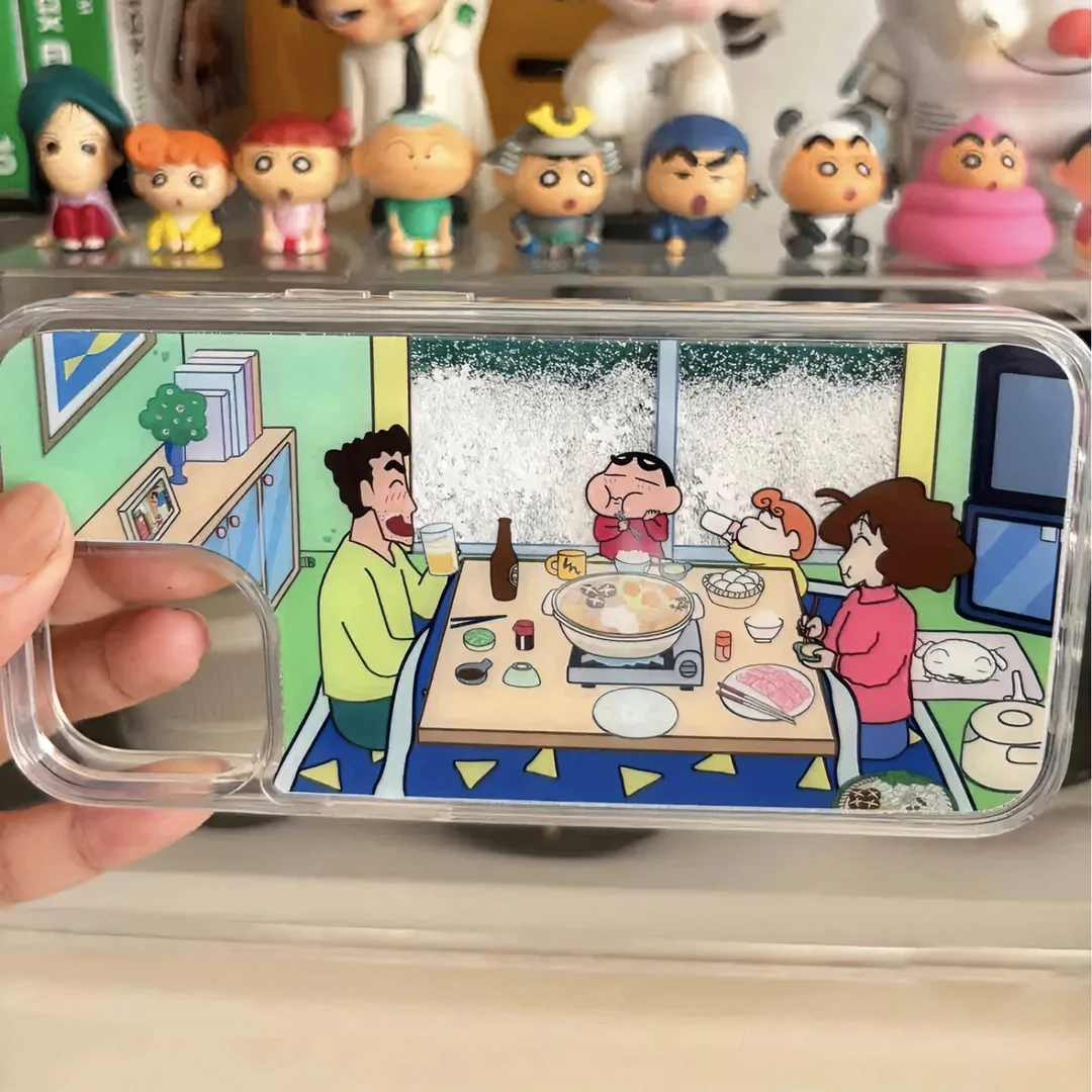 流沙流动小新细闪适用iPhone15/14promax手机壳11苹果13/12软套
