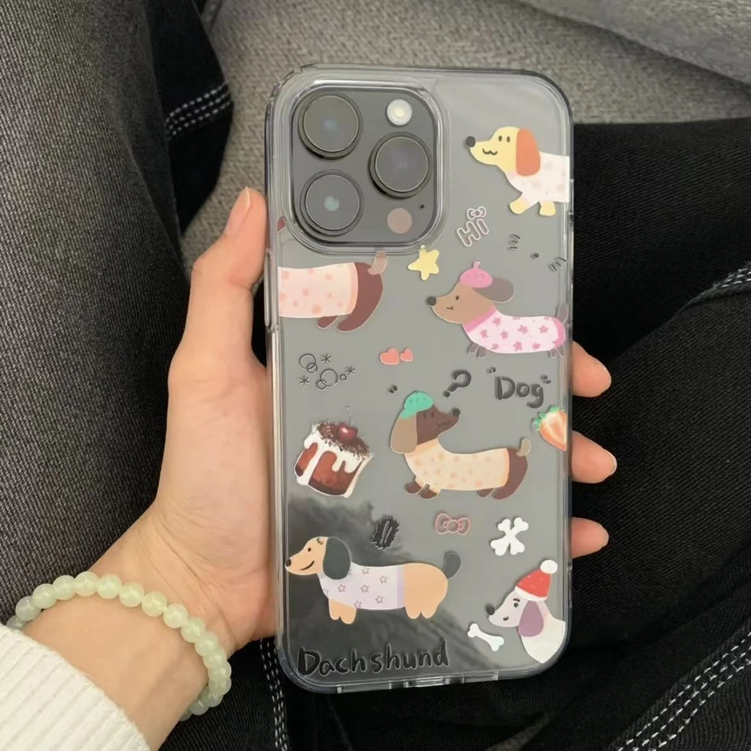 奥菲顿可爱腊肠狗适用iPhone15/14promax手机壳11苹果13/12软套xr