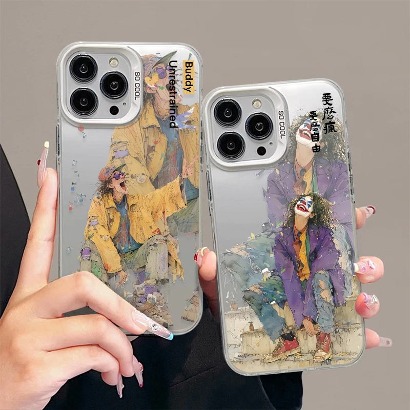 潮流小丑适用iphone15/13苹果手机壳14pro华为vivo小米oppo12套11