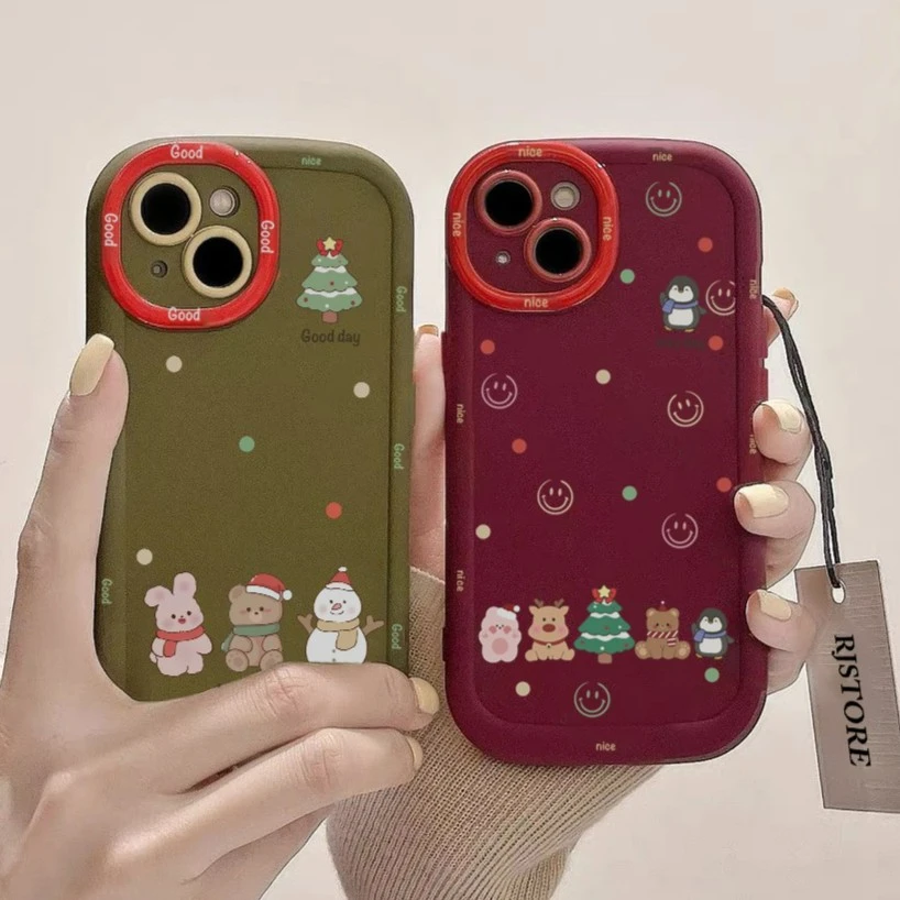 SMBLCE趣味圣诞企鹅适用iPhone15/14promax手机壳苹果13/12/11软