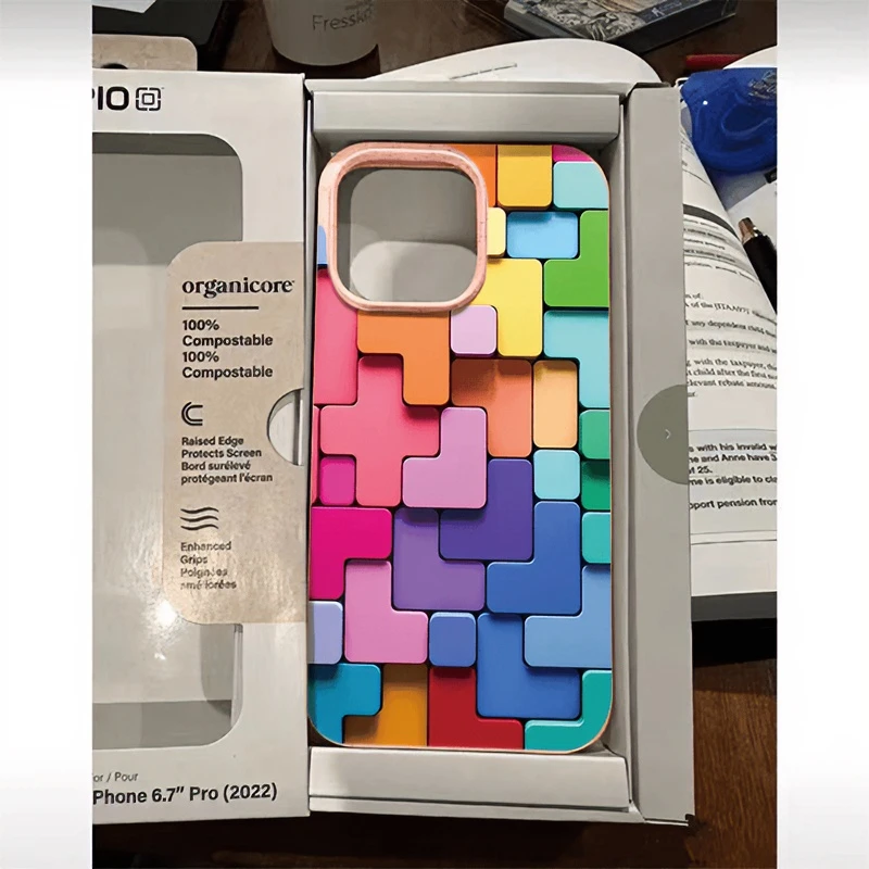 奥菲顿ins彩色方块适用iPhone15/14promax手机壳苹果13/12/11软套