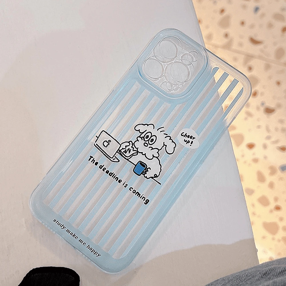 奥菲顿条纹电脑小狗适用iphone15苹果14手机壳华为vivo小米oppo套