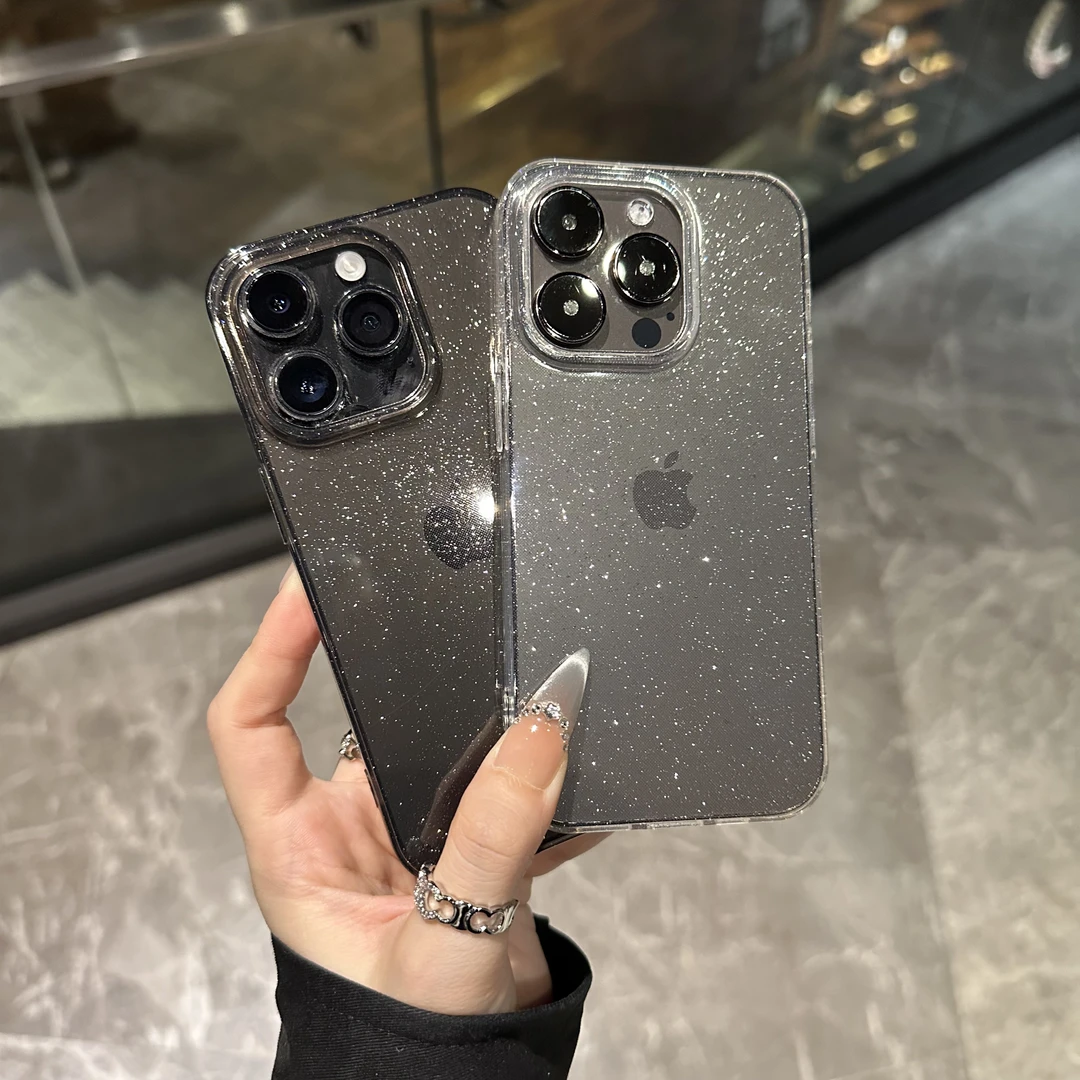 奥菲顿轻奢透明闪粉适用iPhone17/16/15promax手机壳透明苹果1413