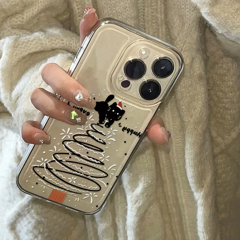 叮霖ins趣味圣诞猫适用iphone15/13苹果14手机壳华为vivo小米oppo