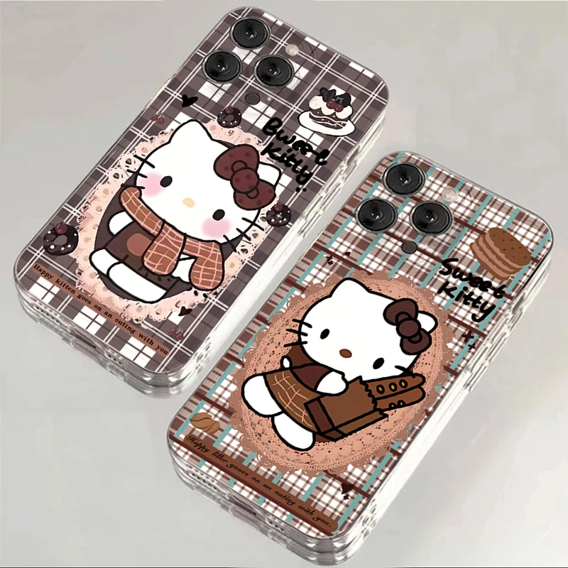 可爱格纹凯蒂适用iphone15/13/14苹果12手机壳华为vivo小米oppo套